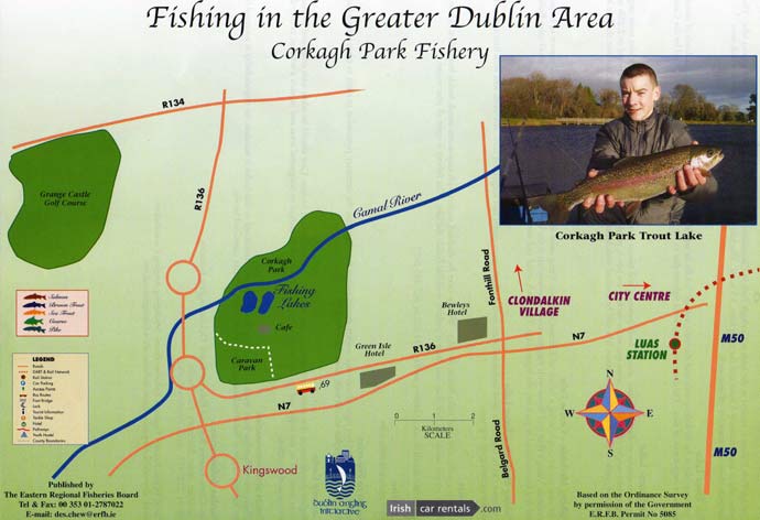 MAp of Corkagh Park Fishery
